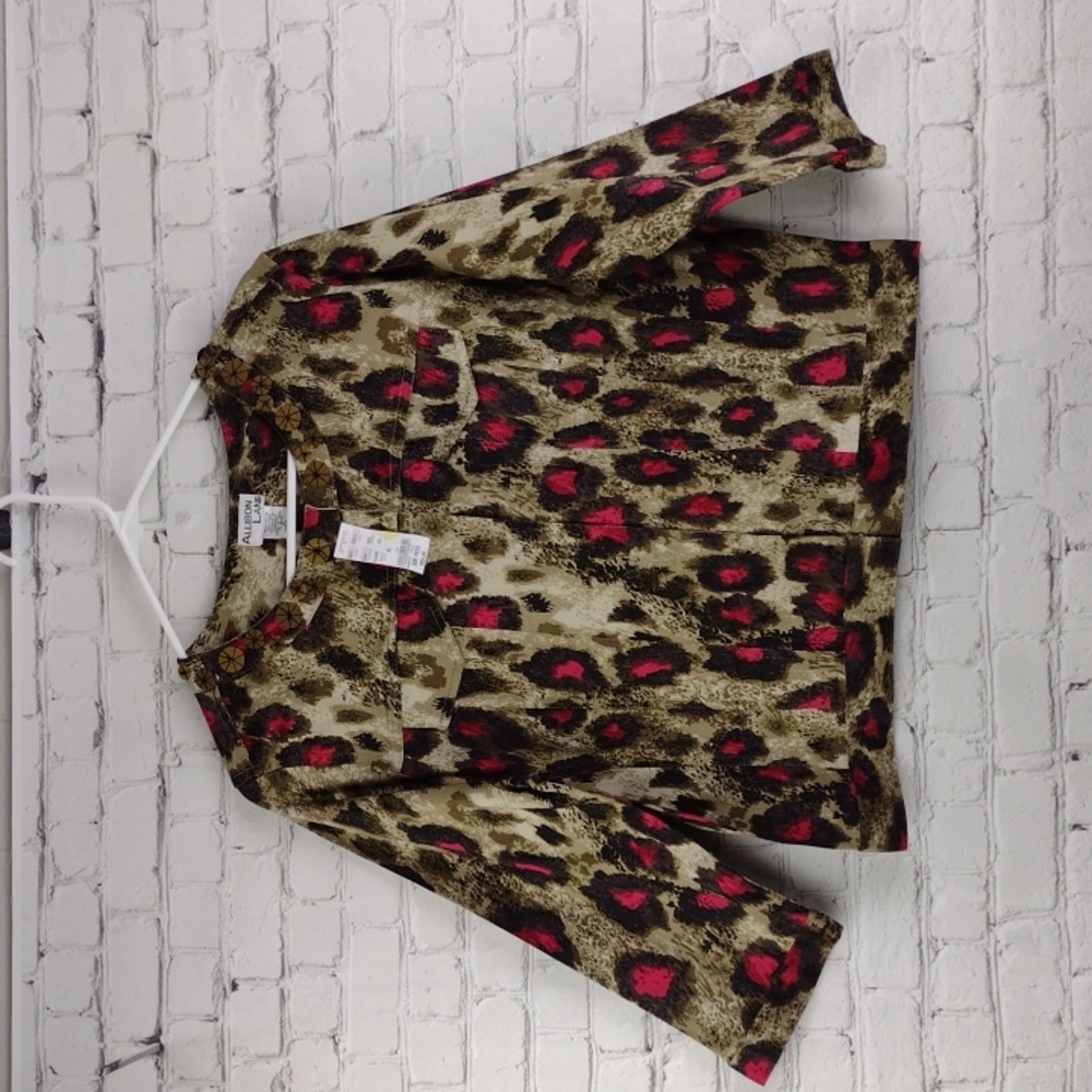 Large Petite Alison Lane blazer Jacket PL Embellished 3/4 sleeve